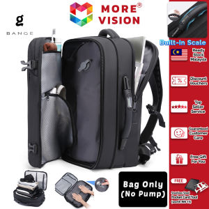 BANGE Prime Vacuum Backpack Bag Built-in Luggage Scale Expandable Big Capacity Water Resistant Travel Laptop Beg Galas