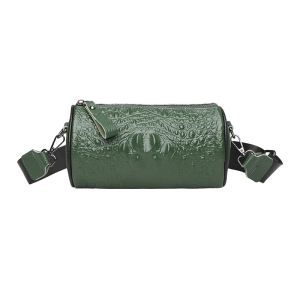 Crocodile Cow Leather Handbag for Women 2026 New Weave Wide Straps Female Shoulder Crossbody Bag Genuine Leather Ladies Tote Sac2026