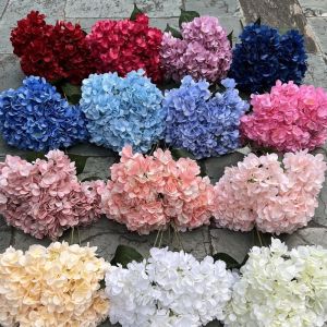 INTOONE 5 Heads Artificial Hydrangea Flower DIY Large Size Fake Hydrangea Flowers Silk Bridal Hydrangea Bouquet for Home Party Wedding