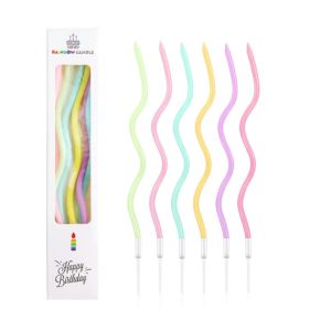 6PCS/PACK | Metallic Spiral Candle Topper 15cm Birthday Cake Topper Party Decoration