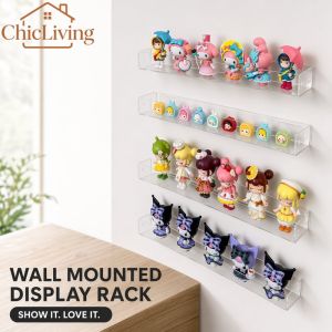 ChicLiving Display Box Toy Rack Figurine Case Transparent Wall Mounted Storage Organizer Hiasan Rumah Koleksi Hadiah
