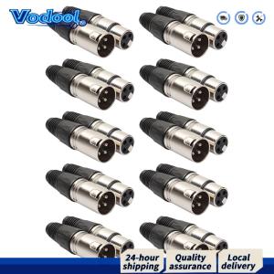 【Fast delivery】 20pcs 3 พิน Cannon XLR ตัวเชื่อมต่อสังกะสีอัลลอยด์ 10 ตัวผู้ 10 ตัวเมียตัวเชื่อมต่อไมโครโฟนตัวเชื่อมไมโครโฟน XLR สำหรับแอมพลิฟายเออร์มิกเซอร์