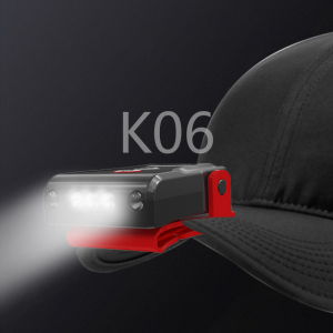 SmilingShark K06 Mini Headlamp Sensor Light Fishing Light LED Head Lamp Portable Cap Clip Light USB Rechargeable Bright Waterproof Outdoor Night Fishing Light Headlight Induction Hat Clip Light Cycling Camping BBQ Car Repairing Maintenance