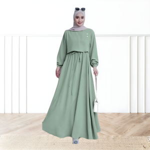 Setelan Baju Wanita Dewasa Nafisa Set BO Bahan Crinkle Airflow Outfit Oneset Ala Korean Style