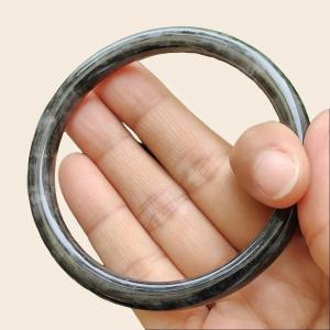 A Ding Ding Circular Bangle 57.9 mm New Arrival SG - Natural Type A Jadeite Jade Bracelet certificate weighs 22.58 grams Width 6.1 * Thick 6.6 mm (bangle19)