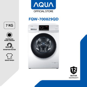 AQUA Mesin Cuci Front Loading 7 Kg - Inverter - ABT Technology - Power Off Memory - Hijab Mode - Low Water Preasure - Fuzzy Logic - FQW-700829QD