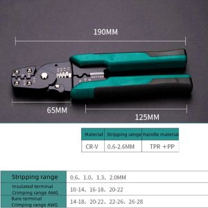 13In1 Wire Crimper Multi Function Tools Crimping Stripper Cutting Tools Range 0.25-2.5mm2 7 Pliers