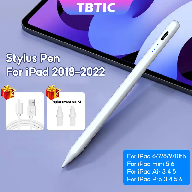 TBTIC 2259 Stylus Pen For iPad Air 6th 5th 10th Pro 12.9 11 4th 3th 9th 8th 7th 6th Mini 6 5 Gen 2022 2021 2020 2019 2018 Paint Writing iPad Accessories