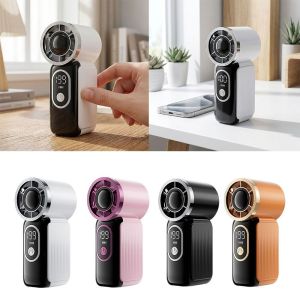 GAOSU Rechargeable Handheld Fan LED Display High Speed Portable Fan Small Cooler Compact Size Turbo Fan Outdoor Use