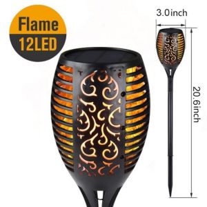 【Vinnatsu】Lampu Taman Obor Solar LED Lampu Api Taman Tancap Tenaga Matahari Taman Solar Solar Flame Light