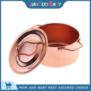 JiaShuo Baby Toy 1 12 dollhouse Miniature KITCHEN หม้อทองแดงพร้อมฝาปิด