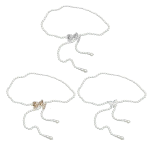 Fashionable Pearls Waist Chain Delicate Butterfly Designing Waistband Waist Cincher Ornament for Various Styling