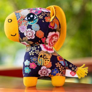 DOWNA Thêu Linh vật năm ngựa Phim hoạt hình Sống động Đồ chơi nhồi bông Trang trí Đồ nhồi bông Búp bê nhồi bông Trang trí năm