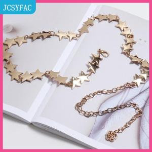 JCSYFAC Cổ Điển Phụ Nữ Thắt Lưng Vành Đai Nữ Kim Loại Sao Năm Cánh Chuỗi Vành Đai Tua Eo Chuỗi Vành Đai Phụ Nữ Trang Trí Cơ Thể Đồ Trang Sức