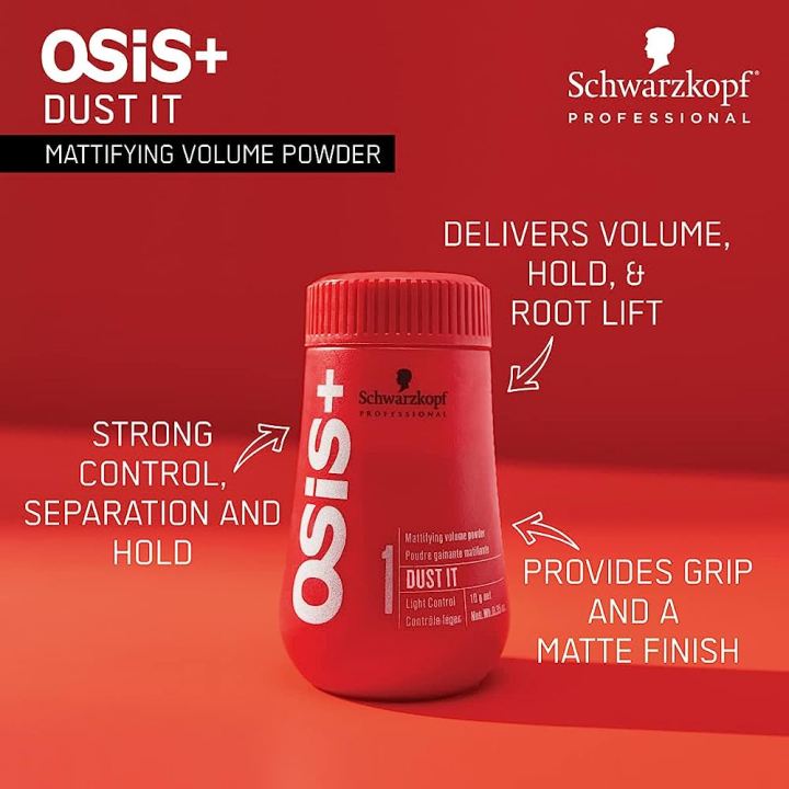 SCHWARZKOPF OSIS Dust It Mattifying Powder 10 gr / Bedak Rambut / Penambah Volume Rambut / Bubuk Hair Styling