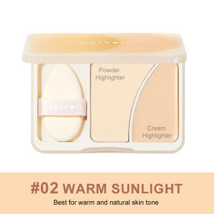 Judydoll Brighten Palette Dual-Color Highlighter Palette Matte Powder Highlighting Cream Brightening Concealer for Tear Troughs