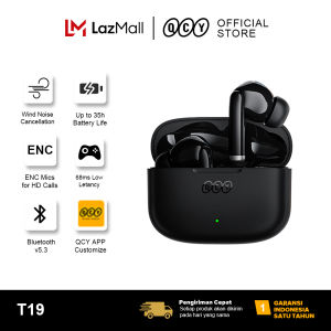 QCY T19 Quad Mic & ENC Wireless Smart Earbuds | Bluetooth 5.3 | Low Latency | Touch Control | 30H Playtime
