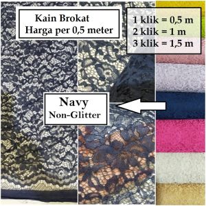 [05 m] Bahan Kain Brokat Harga per Setengah Meteran Terbaru Kain Brukat Cordnelly Non Glitter Modern