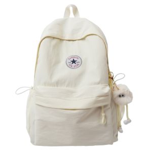 AE26 New exquisite round-logo large-capacity high-appearance junior high school weight-reducing backpack 1-6 Female students schoolbag