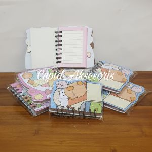 BUKU CATATAN / NOTE RING KARAKTER KUROMI DAN SUMIKO GURASHI