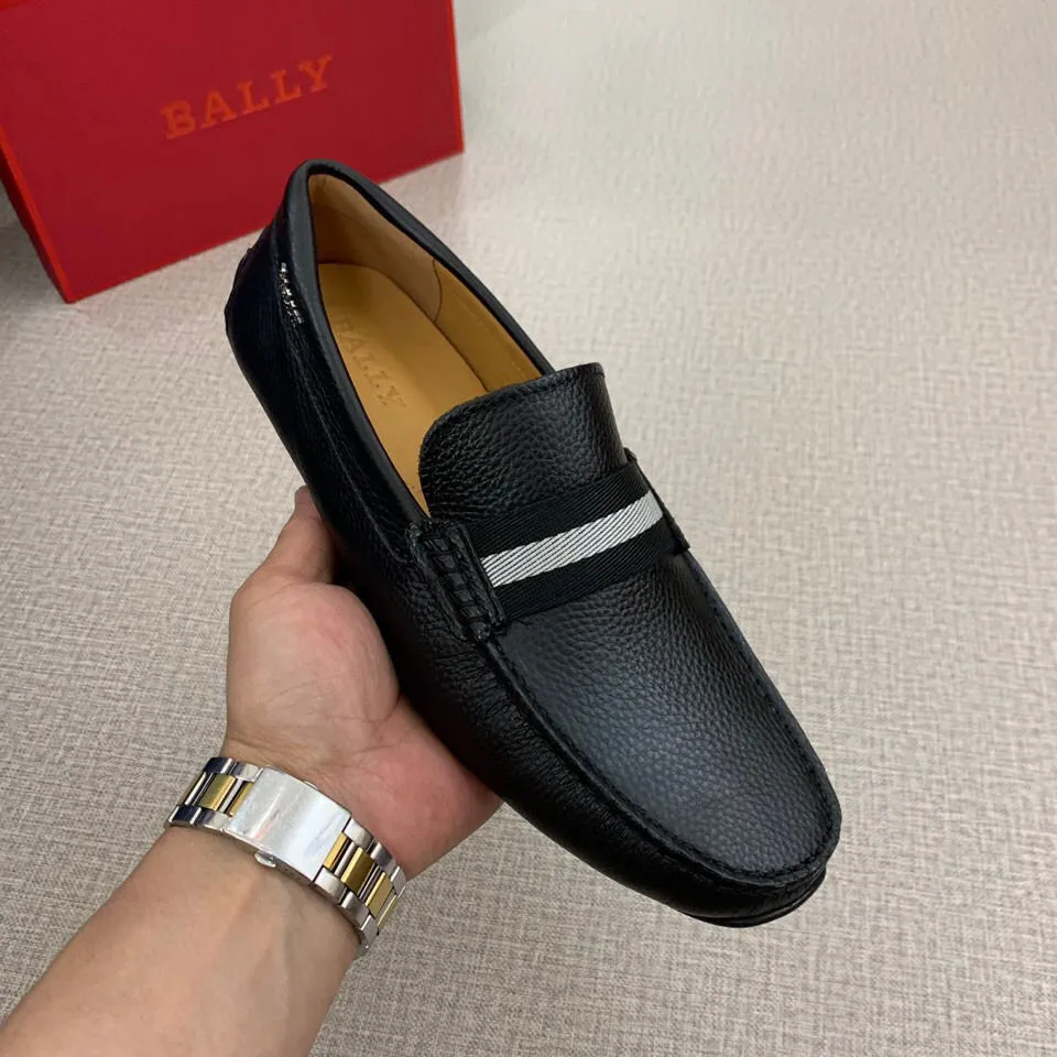 High quality Bally Barry Classic Luxury Men s Shoes Bean Shoes Leather Casual Sports Shoes Versatile Loafers Shoes Lazada