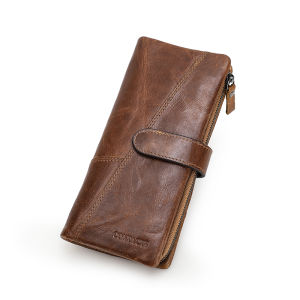 Ví Da Cầm Tay Nữ CONTACTS Chất Liệu Da Ngựa Thật Dáng Dài Chứa Thẻ Phong Cách Vintage