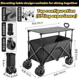 SG Stock Heavy Duty Collapsible Folding Utility Wagon Trolley Cart Outdoor Camping Cart Beach Picnic Use