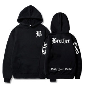 {Bayar di tempat} Hoodie Sweater Cowok font estetick Kekinian Bahan tebal Logo B Model THE BROTHERGOOD Size M L XL XXL