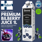 Bonne Finland Wild Bilberry Juice 1L | Antioxidant Finnish Juice | No Preservatives No Artificial Additives Halal