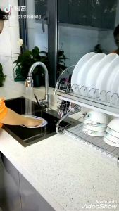 Rak Piring Stainless Steel Minimalis 2 Susun Tingkat