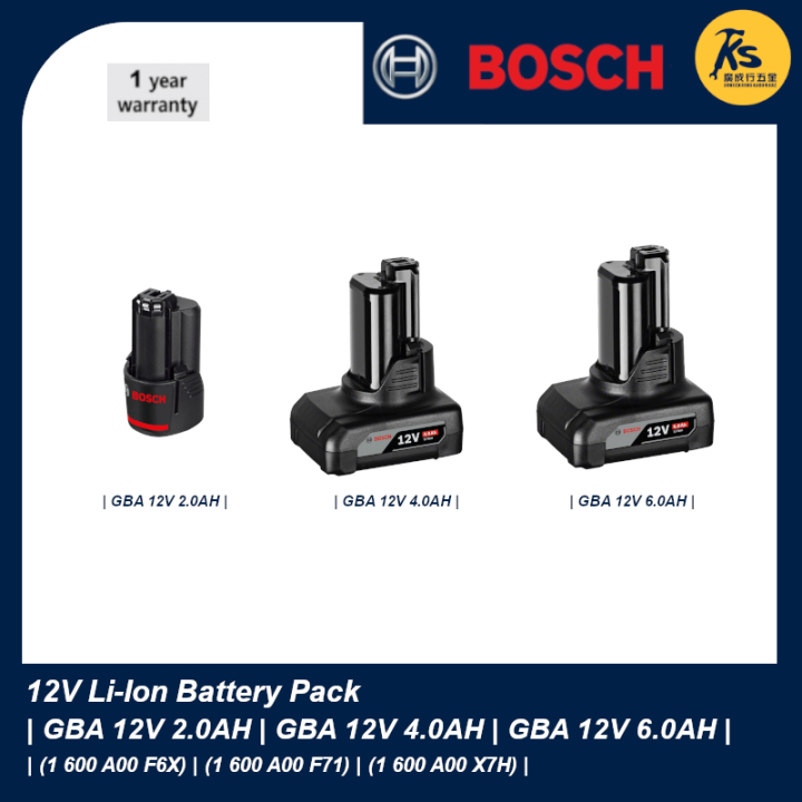 BOSCH 12V Battery Pack GBA 12V 2.0AH GBA 12V 4.0AH GBA 12V 6.0