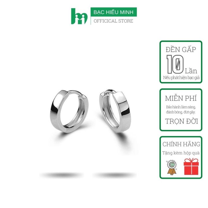 Hoa Tai Nam Nữ trơn Vuông Kiểu Hàn Quốc Bạc 925 Cao Cấp Bạc Hiểu Minh ...