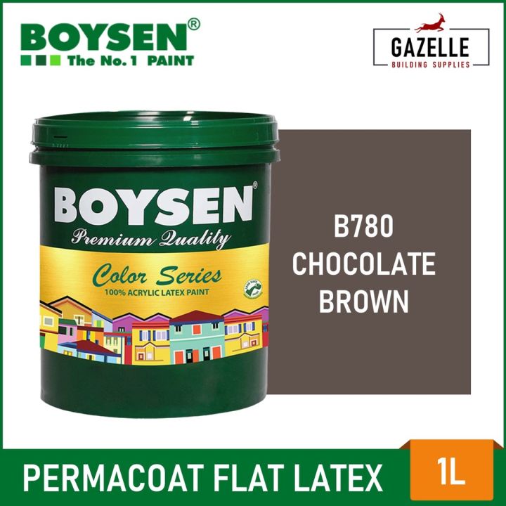 Boysen Color Series Permacoat Flat Latex Paint Chocolate Brown B780 - 1 ...