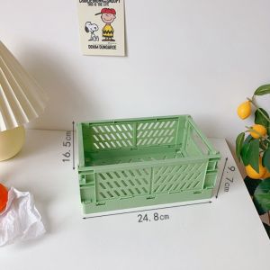 Simple and creative foldable storage box desktop finishing cosmetic rack sundries basket
