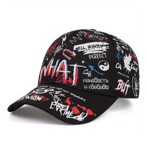 Topi Baseball Motif Graffiti Gaya Korea Fashion Baseball Cap Kpop