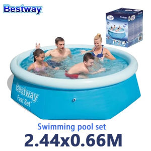 【COD&Read Stock】Original Bestway Steel Pro Frame Swimming Pools Easy Set Above Ground Outdoor Water Tank for Family Hot Summer Size 2.59M Rectangular for Adult Family Outdoor Hot Tub