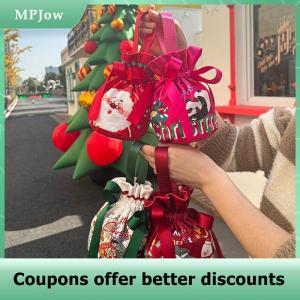 【MPJow】 Christmas Gift Box With Apple Packaging Canvas Decoration Tote Bag Childrens Apple Gift Bag