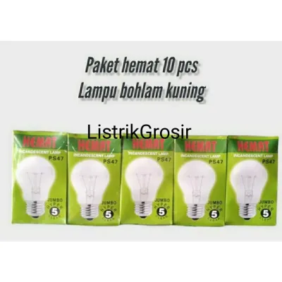 Paket Per 10pcs Lampu Bohlam dop Hemat 5w Kuning Pijar Lampu Kandang Ayam bkn Chiyoda