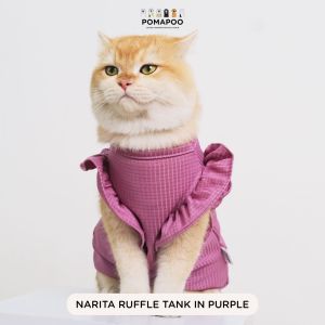 Narita Ruffle Tank  - Jumpsuit Kucing dan Jumpsuit Anjing POMAPOO Premium Berkualitas