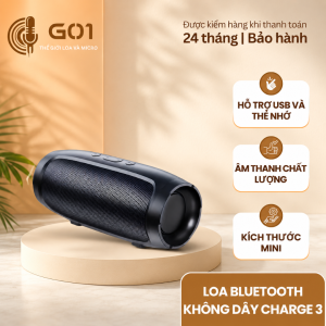 Loa Bluetooth Không Dây charge 3 mini vỏ nhôm âm thanh chất lượng hỗ trợ cắm thẻ nhớ và usb