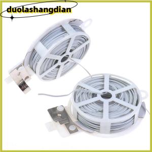 [Duola] 1Pc (50m) White Multi-Function Sturdy Garden Plant Twist Tie with Coated Wire