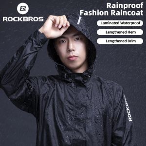 ROCKBROS Cycling Waterproof Jacket Men Breathable Reflective Hooded Raincoat Outdoor Sport Windbreaker European Size