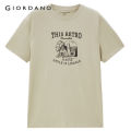 GIORDANO Men T-Shirts 100% Cotton Retro Print Tee Crewneck Short Sleeve Simple Basic Summer Fashion Casual Tshirts 13094210. 