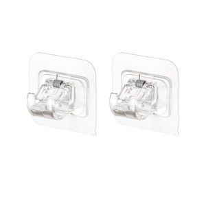 1/2PCS Curtain Rod Shelf Bracket Punch-free Adjustable telescopic rod Self Adhesive Wall Hooks 3Color