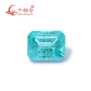Synthetic Neon Blue Paraiba YAG AGL Certificate Emerald Shape Loose Stone Yttrium Aluminium Garnet With Inclusions DIY Accessories for Jewelry Making