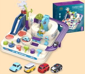 ของเล่นรถผจญภัย รถรางกู้ภั รถราง รถเด็กเล่นรถผจญภัย ของเล่นเด็ก พร้อมรถจิ๋ว 4 คัน รุ่น T802 (MINI) ของเล่นเสริมพัฒนาการ