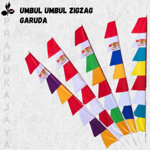 Bendera umbul umbul Zigzag 10 mata 8 mata 6 mata warna dan merah putih sablon garuda bendera agustusan