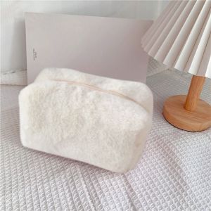 TONG Vải nhung lông Túi đựng mỹ phẩm Di động Sức chứa lớn Túi trang điểm Bền Túi đựng đồ du lịch Túi đựng đồ vệ sinh cá nhân