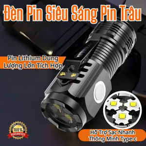 Đèn Pin Siêu Sáng Pin Trâu /đèn Pin Led Siêu Sáng /đèn Pin Đa Năng 5 Trong 1 /đèn Pin Phượt /đèn Pin Mini 3 Mắt Led