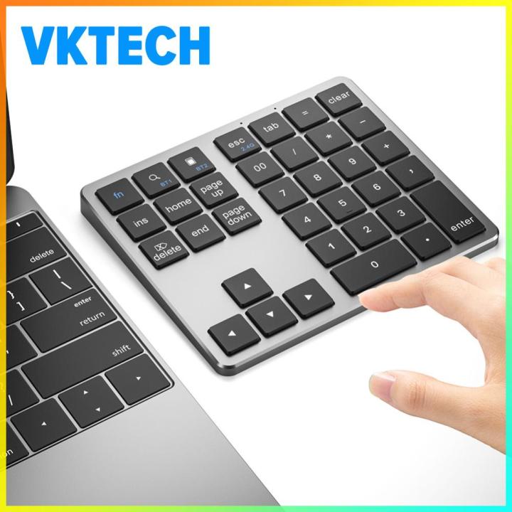 [Vktech] 2.4G Bluetooth-Compatible Number Pad USB Rechargeable 35 Keys ...